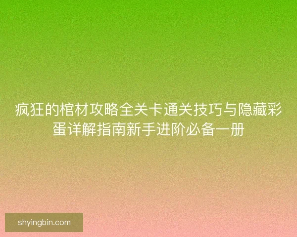 疯狂的棺材攻略全关卡通关技巧与隐藏彩蛋详解指南新手进阶必备一册